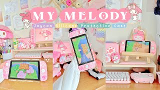 unboxing ⊹ ࣪ ˖ nintendo switch oled cute accessories - my melody joycon case 🎀