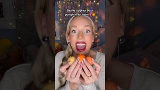 Bestie applies your pumpkin lip balm👄🎃#asmr #shorts