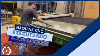 Máquina cnc para Corte de Vidro, automação Policomp