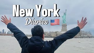 Exploring the Breathtaking views of Statue of Liberty🗽 and Brooklyn Bridge 🌁 in New York City 🇺🇸