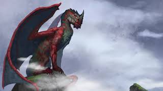 Cliff Dragon Animated Fantasy Illustration