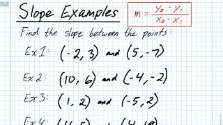 Using Slope Formula - Examples