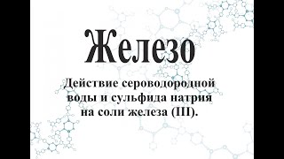 Действие сероводородной воды и сульфида натрия на соли железа (III).