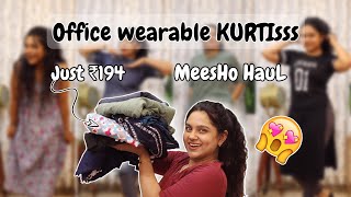 SOoo Affordable… 😱 Just ₹194 KURTIs for OFFICE GIRLs 😉 from MEESHO / PurPle KohL Megha