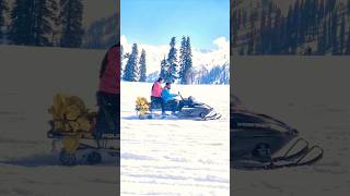 Snow biking through the mountains of Gulmarg, Kashmir.