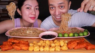 Merienda Time! Pancit Bihon Mukbang! + Purefoods Spicy Nuggets!