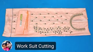 Work Suit/Kurti Cutting Step By Step | How To Cut Work Kurti/Suit | Work Wale Suit Ki Cutting Sikhe