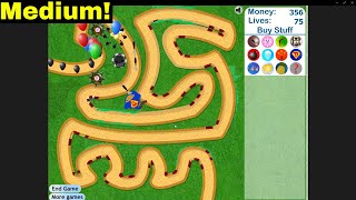 Medium Difficulty BEGINS!! (Bloons Tower Defense 3 Pt. 4)