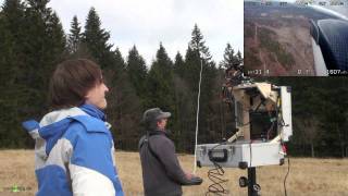 UAV-flight radio controlled + supervised by airborn-video -Drohnenflug über Bayer. Wald