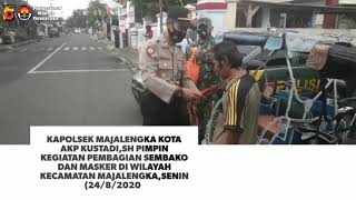 Lagi !! Menyongsong HUT RI Ke 75 Kapolsek Majalengka Kota Pimpin Giat Pembagian Sembako Dan Masker K