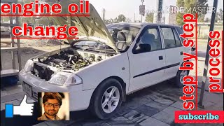 Engine oil change example suzuki cultus(the right way)