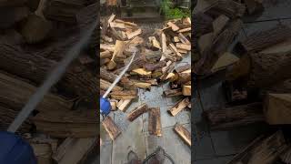 Washing fire wood before goes inside the house.🔥