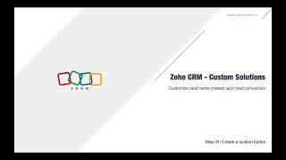 Customize deal name created upon lead conversion |  Zoho CRM Solutions