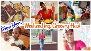 New Mom W E E K E N D. || Grocery Haul || Spend With me || Petitemama