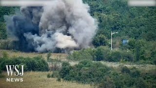 Watch: North Korea Blows Up Parts of Roads Connecting to South Korea | WSJ News