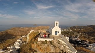 Serifos, Greek Mountain Top Chapel Drone Views