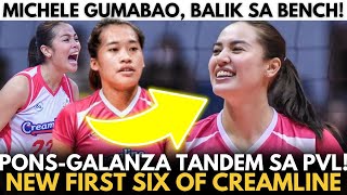 NEW 1st SIX of CREAMLINE! Jema-Pons TANDEM, Gumabao BALIK sa BENCH! #pvlinvitational2023 #pvl