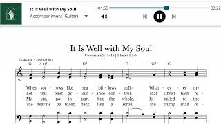 1003 It Is Well with My Soul | Fingerstyle Guitar Accompaniment | SATB Sheet Music with Chords