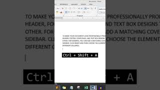 4 Most Use & Top Shortcut Key in MS Word #shorts #msword