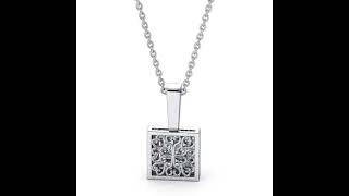 Halo Princess Diamond Pendant 18K White Gold   PDRD10WG18120 CP52