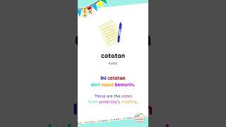 Indonesian Word of the Day 32 | Catatan #shorts #learnindonesian #easyindonesian