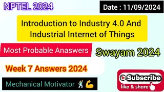 Introduction to Industry 4.0 And Industrial Internet of Things WEEK 7 Quiz | Assignment 7 Solution