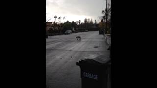 Maggie May Skateboarding in the rain