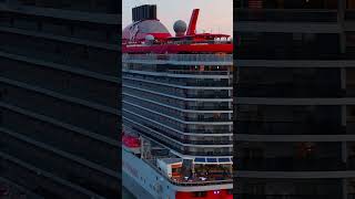 Scarlet Lady cruise ship side (drone flight)