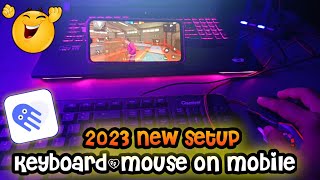 keyboard and mouse full setup on mobile free fire😯//new setup 2023 keyboard-mouse on mobile freefire