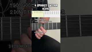 4 Spooky 👻 Guitar Riffs 🎃 #guitartabs #halloweenmusic #guitarsheetmusic #easyguitartabs