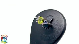 Goldring mit Iolithen und Solitär Peridot - P30