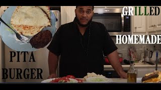 Pita Burger - How to Make a Grilled Pita Burger at Home || Homemade Recipe for the BBQ Grill