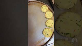 The Process Of Making Vegetable Pancake