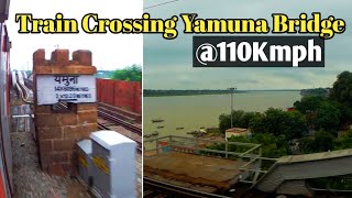 Brahmaputra Mail crossing Yamuna Bridge and Skipping Dumraon @110kmph