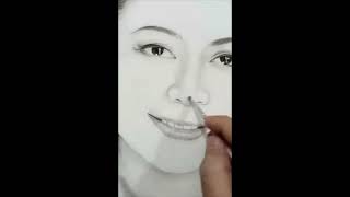 The Process Drawing of Charcoal Portrait - by Enrique Magat