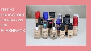 Flash Photography Test - Drugstore Foundations