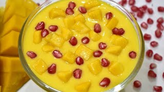 Mango Custard Recipe | Mango Custard Recipe In Telugu | Simple Mango Custard Recipe | Mango Dessert