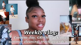 Weekly Vlog: Content Day, GRWM Track Meet, Summer Cleaning, Track Awards Night || Life Of Neak