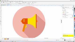 Corel Draw Tutorial - Create Megaphone Flat Icon