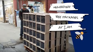 Unloading Betterbee's Package Bees