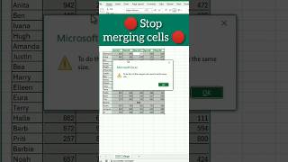 Stop merging cells in excel #excel #tricks