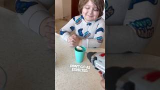 This dad and son test genius idea of mixing powder with a tool 😂