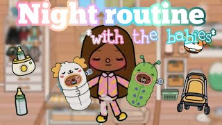 Night routine ft. the babies! 😴👩‍🍼🍼 *with voice 🔊* || toca life world 🌎