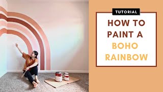 Paint BOHO RAINBOW Mural | STEP BY STEP | DIY | Easy Tutorial | Beginner Friendly