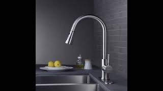 Single Handle High Arc Brushed Nickel Pull Out Kitchen Faucet