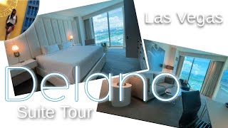 DELANO SUITE TOUR - Las Vegas Strip Hotel Tour - 725sq. ft room tour