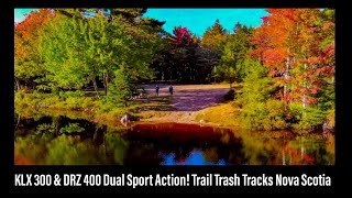 KLX 300 & DRZ 400 Off Road Moto-vlog | Trail Trash Tracks Nova Scotia | 4K