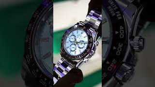 It’s the Ice Blue Diamond Bagette Dial for me! This Rolex Daytona definitely makes some noise