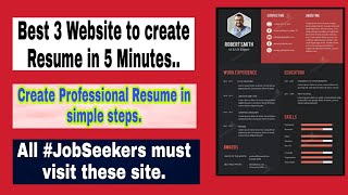 3 Best Free Resume Builder Website | Best resume builder app | best resume builder website for free