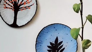 DIY nashta ki plate se banaye craft for home decorated  easy for making 🤎🤎🤎